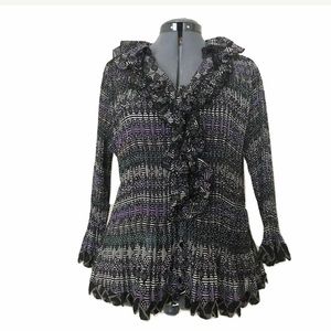 Kriss Sweden Blouse Size Medium Ruffle Front